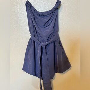 Banana Republic Purple Belted Strapless Romper
